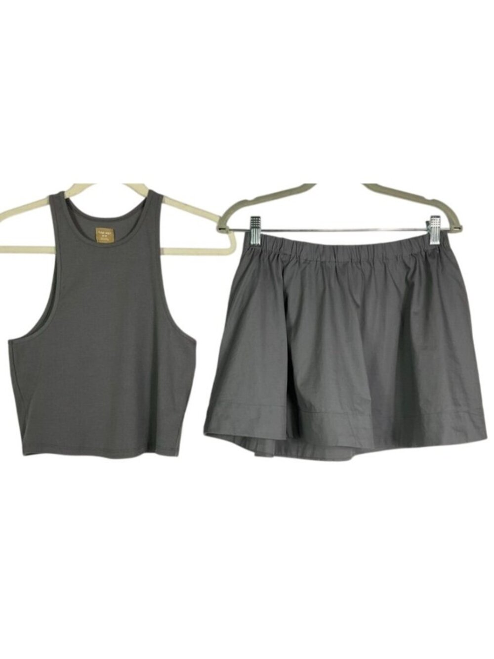 Free People Free-Est Tank & Milani Skirt Set XS NWT Cotton Gray Outfit
